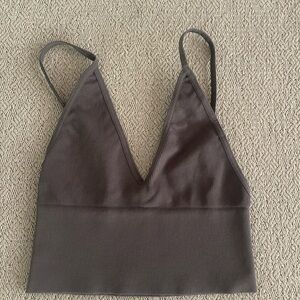 Free People Charcoal Ribbed Bralette